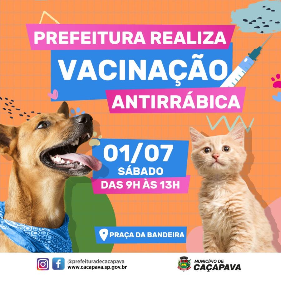 Vacinação antirrábica acontece neste sábado (1º) na Praça da Bandeira