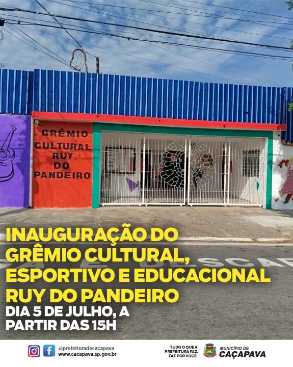 Grêmio Cultural, Esportivo e Educacional Ruy do Pandeiro será inaugurado no dia 5 de julho