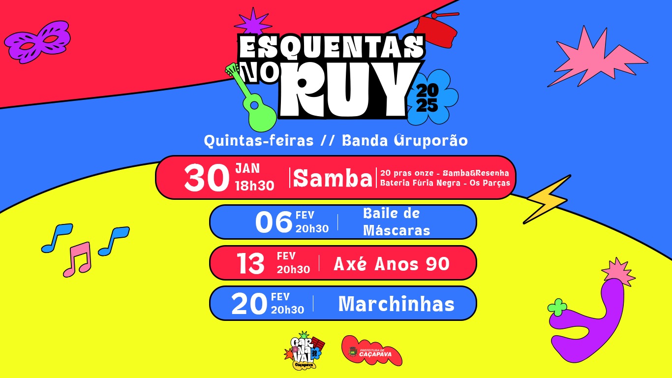 Esquentas no Ruy é atração no Espaço Cultural Ruy Barbosa a partir desta quinta-feira (30)