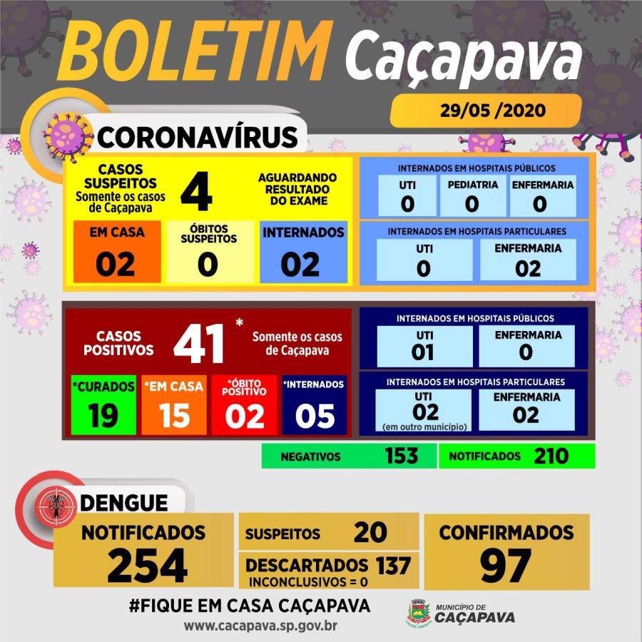 Boletim diário coronavírus e dengue - 29 de maio