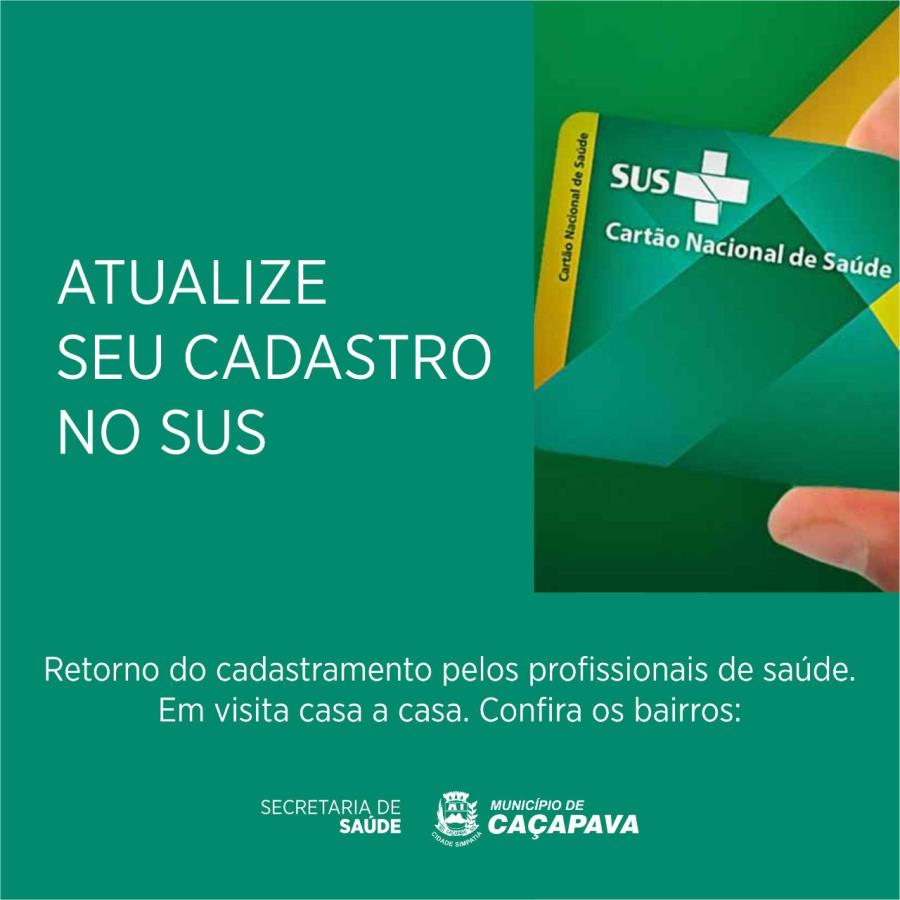 Secretaria de Saúde de Caçapava realizará cadastro de usuários do SUS no sábado, dia 4