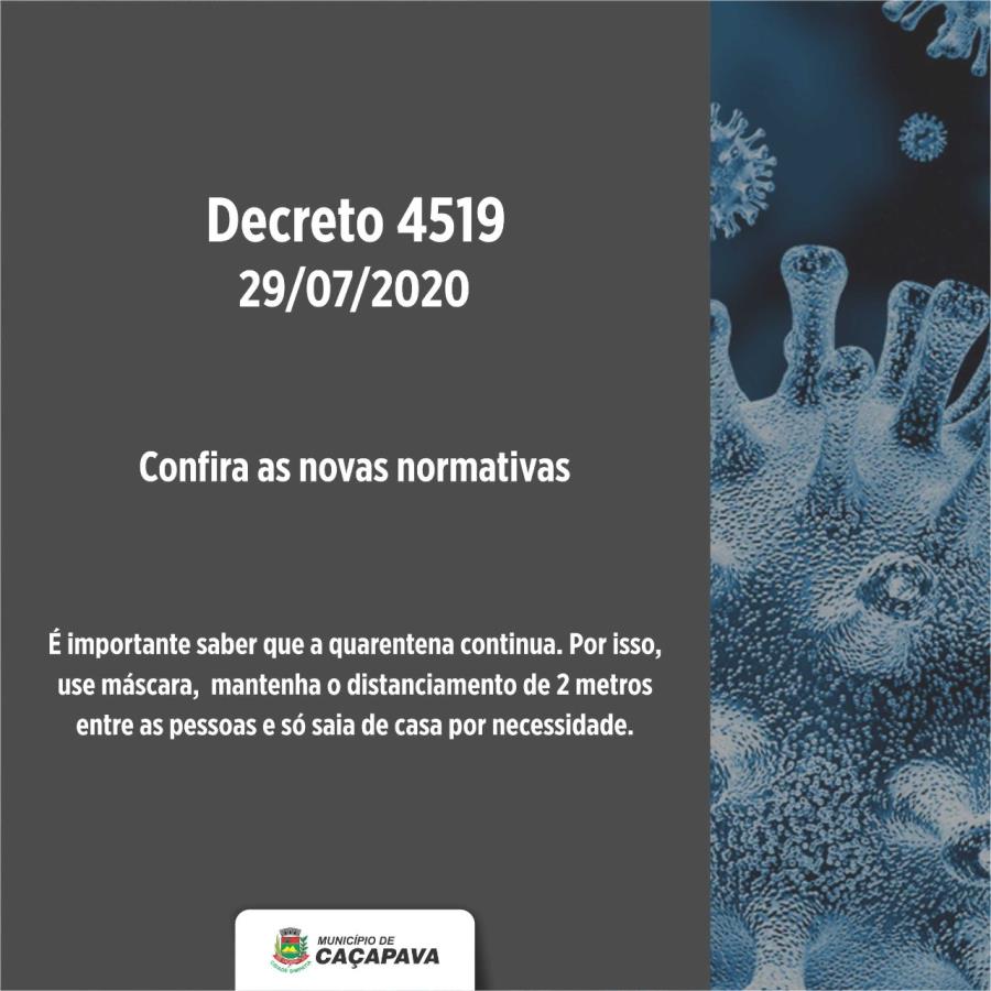 Novo Decreto prorroga o período de quarentena em Caçapava