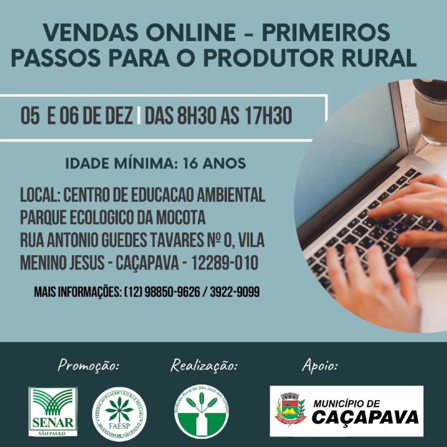 Inscrições abertas para curso gratuito de Vendas Online para o produtor rural