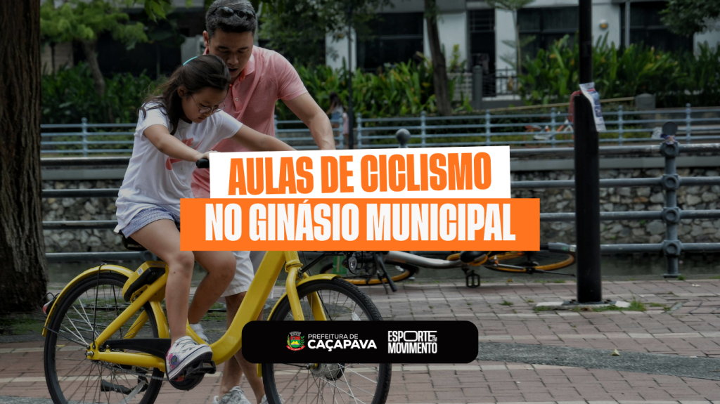 Aulas de ciclismo para crianças e adolescentes no Ginásio Municipal