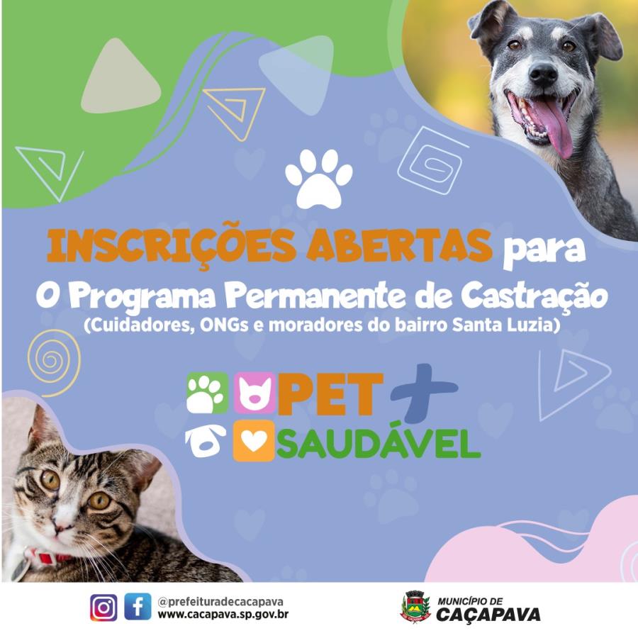 Prefeitura abre inscrições para castração de animais voltada para cuidadores e moradores do bairro de Santa Luzia