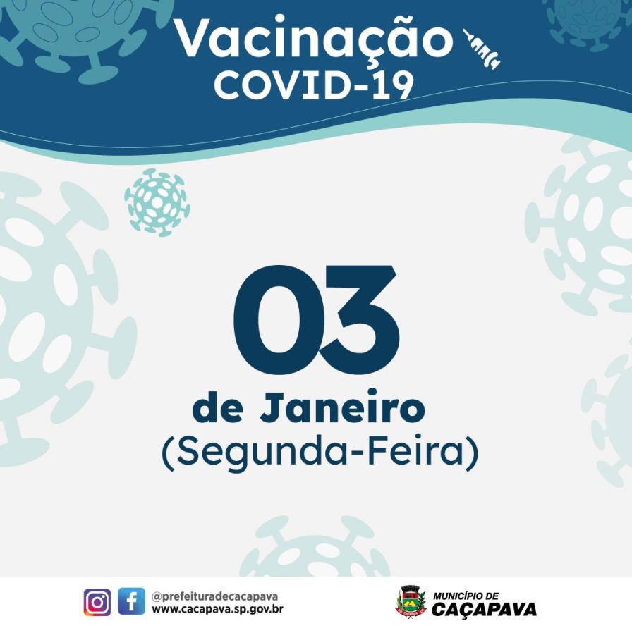 Caçapava divulga cronograma de vacinação contra a COVID-19 para o dia 3 de janeiro