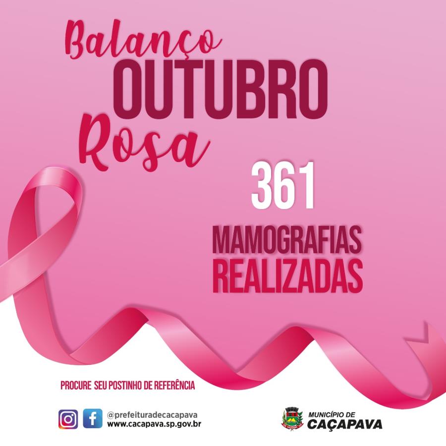 Outubro Rosa fecha o mês com 361 mamografias realizadas