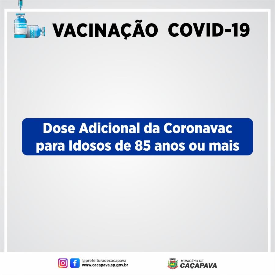 Caçapava recebe dose adicional de Coronavac para aplicar em idosos com 85 anos ou mais