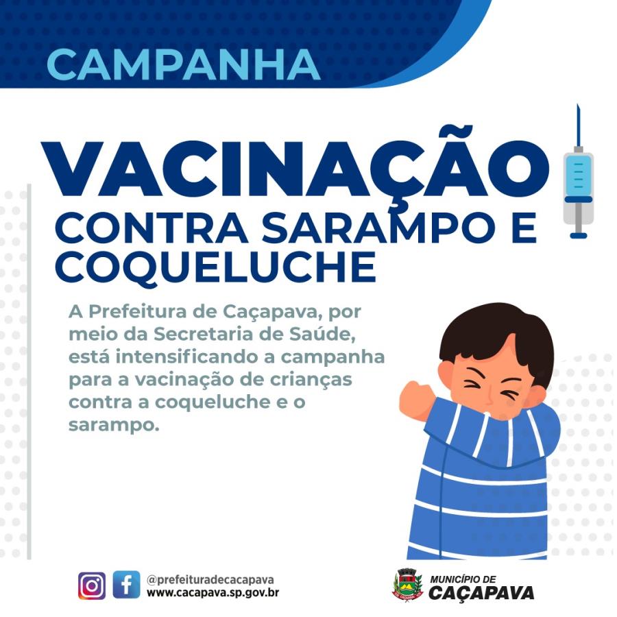 Caçapava intensifica campanha de vacinação contra sarampo e coqueluche após surto das doenças em países vizinhos