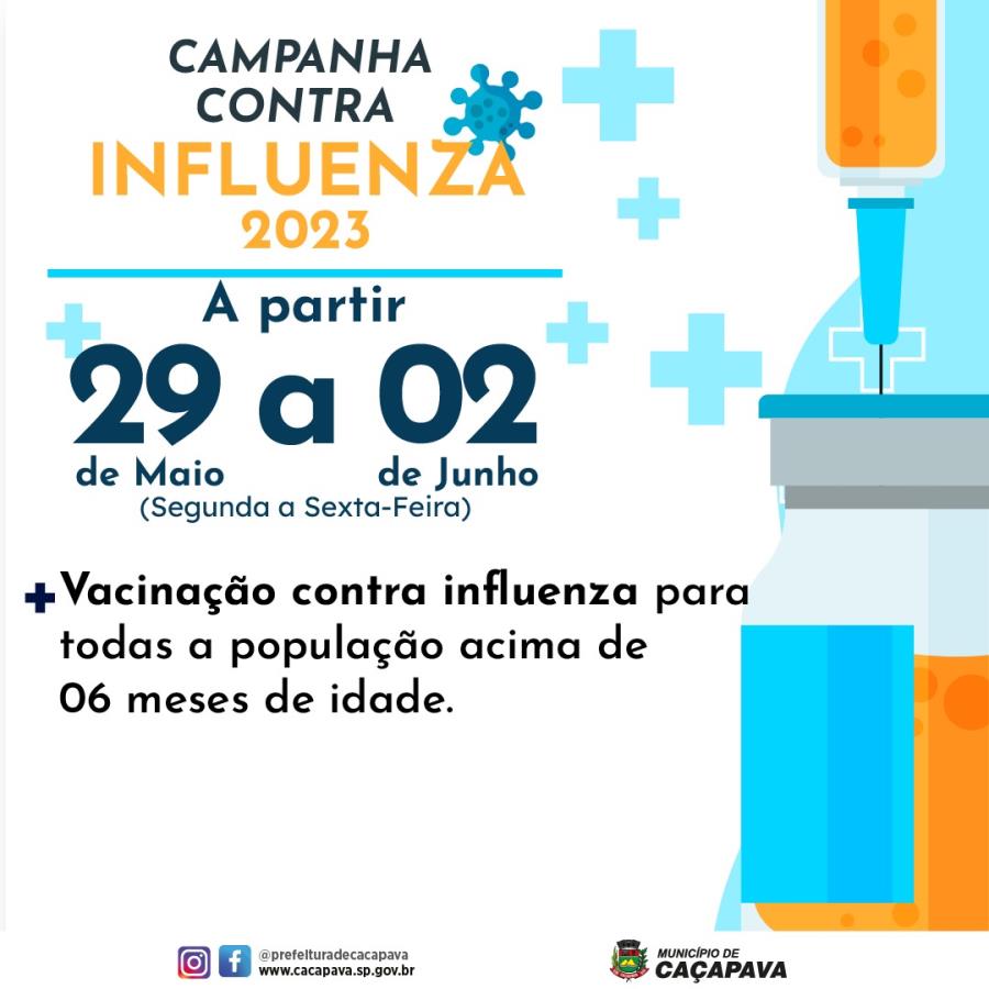 Continua a vacinação contra a Influenza 2023 em Caçapava