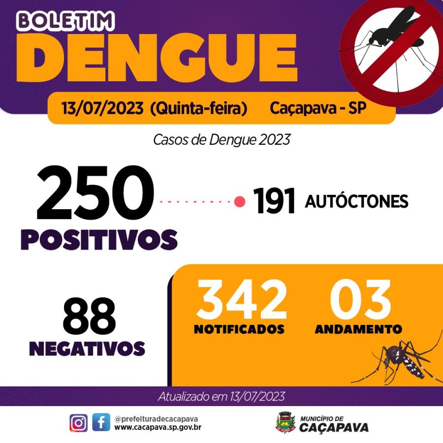 Boletim da Dengue - 13 de julho de 2023