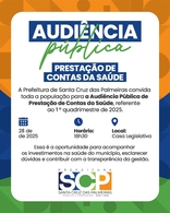 Saúde com transparência (1º quadrimestre de 2025): participe da audiência pública!