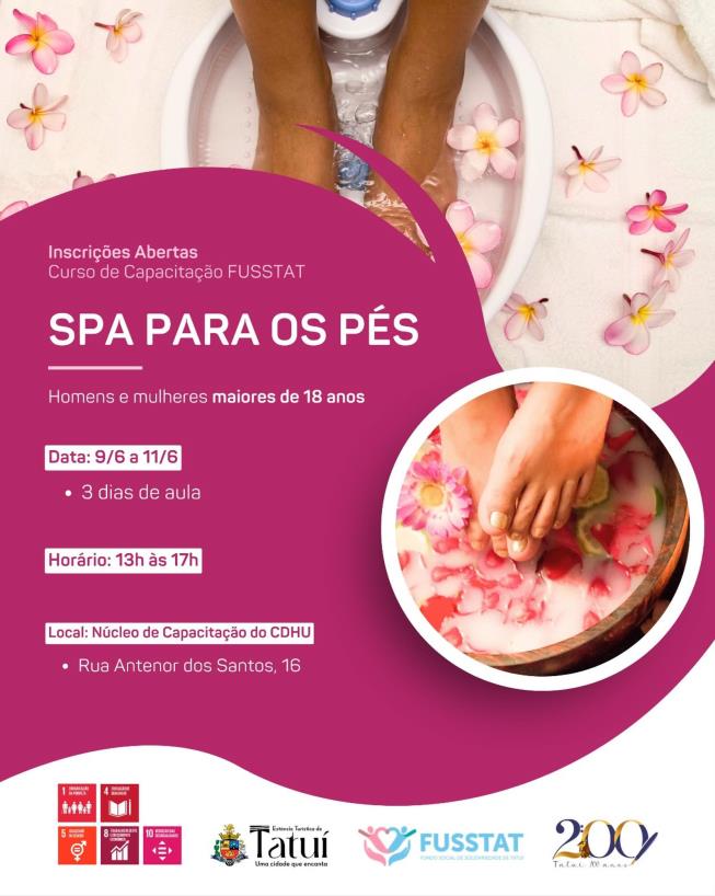 FUSSTAT – CAPACITAÇÃO GRATUITA: SPA PARA OS PÉS