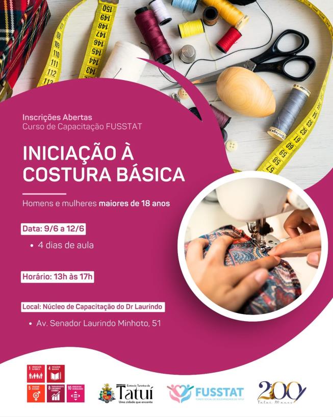 FUSSTAT – CAPACITAÇÃO GRATUITA: INICIAÇÃO À COSTURA BÁSICA