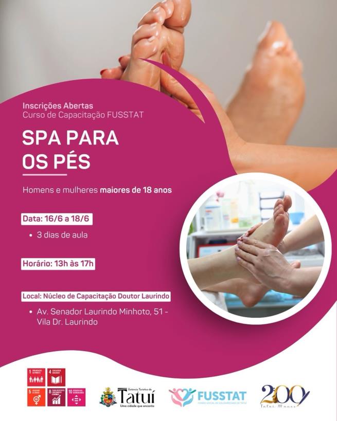 FUSSTAT – CAPACITAÇÃO GRATUITA: SPA PARA OS PÉS