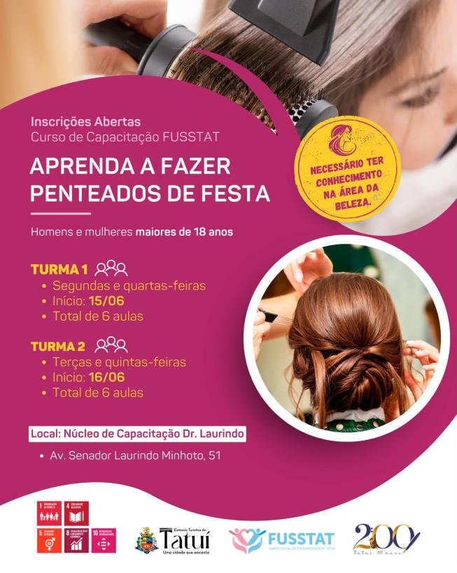 FUSSTAT – CAPACITAÇÃO GRATUITA: PENTEADOS DE FESTA