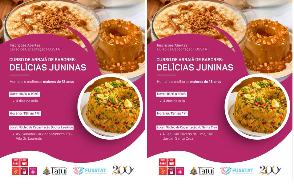 FUSSTAT – CAPACITAÇÃO GRATUITA: DELÍCIAS JUNINAS