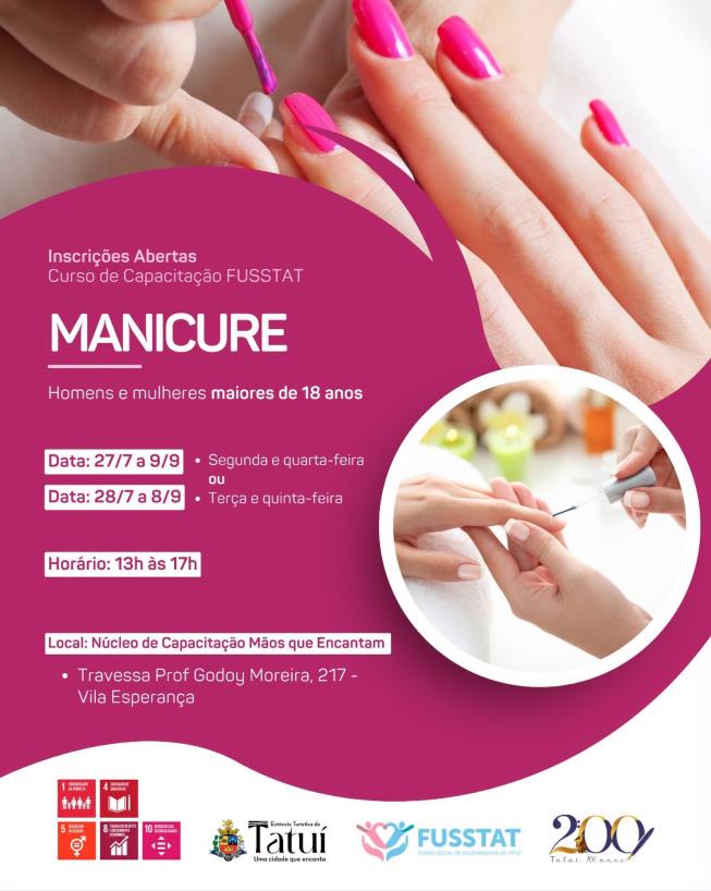 FUSSTAT – CAPACITAÇÃO GRATUITA: MANICURE
