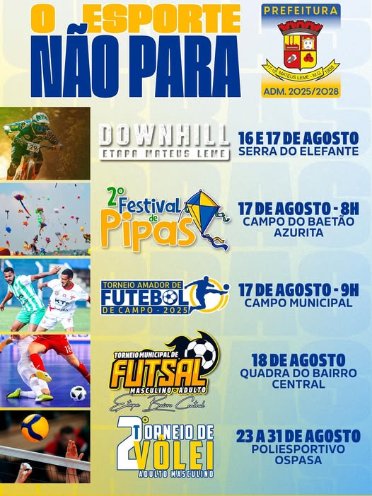 O ESPORTE NÃO PARA!