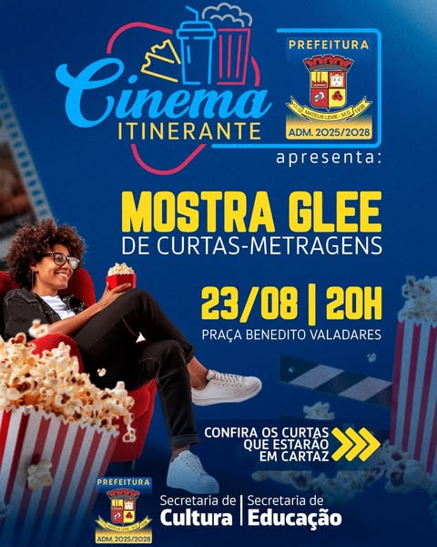 CINEMA ITINERANTE APRESENTA MOSTRA GLEE DE CURTAS-METRAGENS