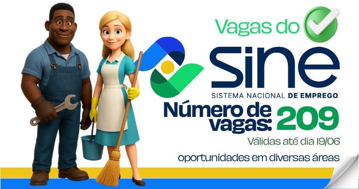 Sine Teresópolis anuncia 209 vagas de emprego até sexta, dia 19