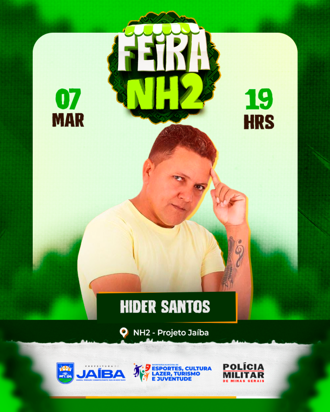 FEIRA LIVRE NO NH2, NO PROJETO JAÍBA, NESTE SÁBADO(07/03) - SECRETARIA DE ESPORTES, CULTURA, LAZER, EVENTOS, TURISMO E DA JUVENTUDE