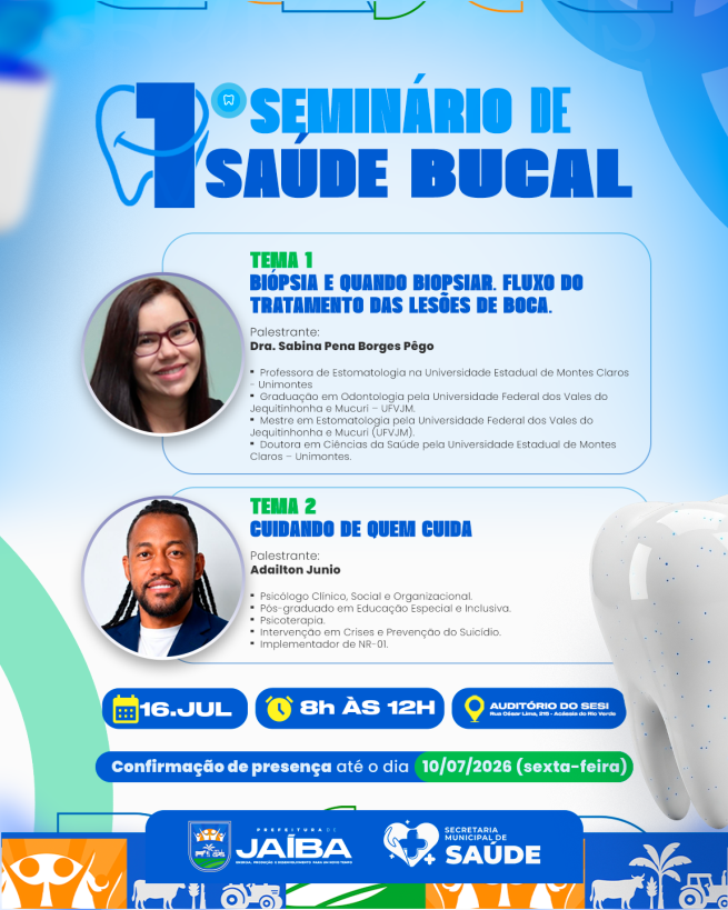 1º SEMINÁRIO DE SAÚDE BUCAL JAÍBA/MG - 2026