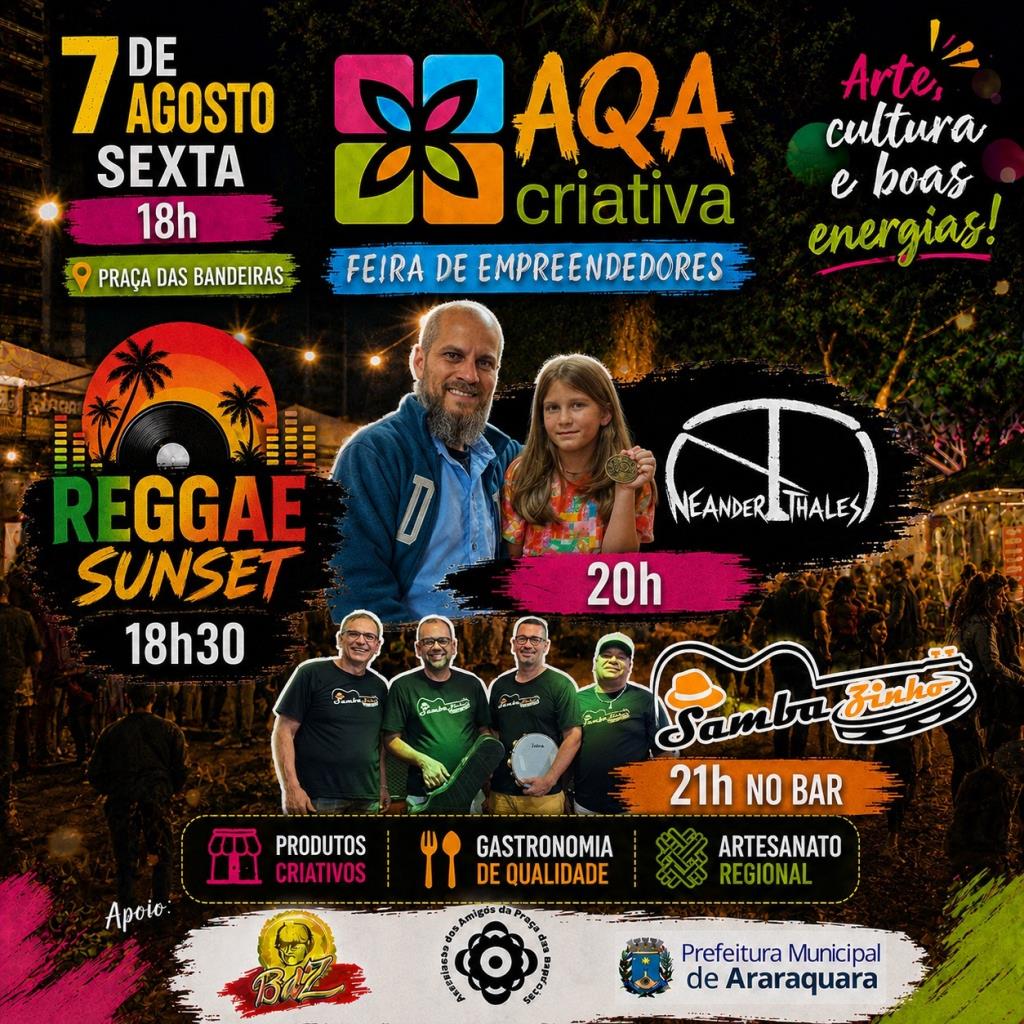 Sexta (7): Feira AQA Criativa reúne música e cultura na Praça das Bandeiras