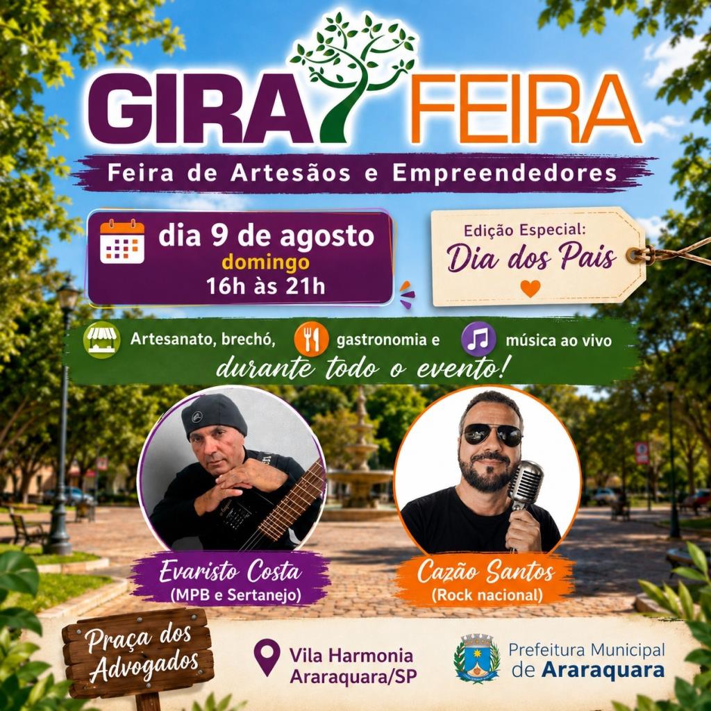 GiraFeira realiza edição especial de Dia dos Pais neste domingo (9) na Praça dos Advogados