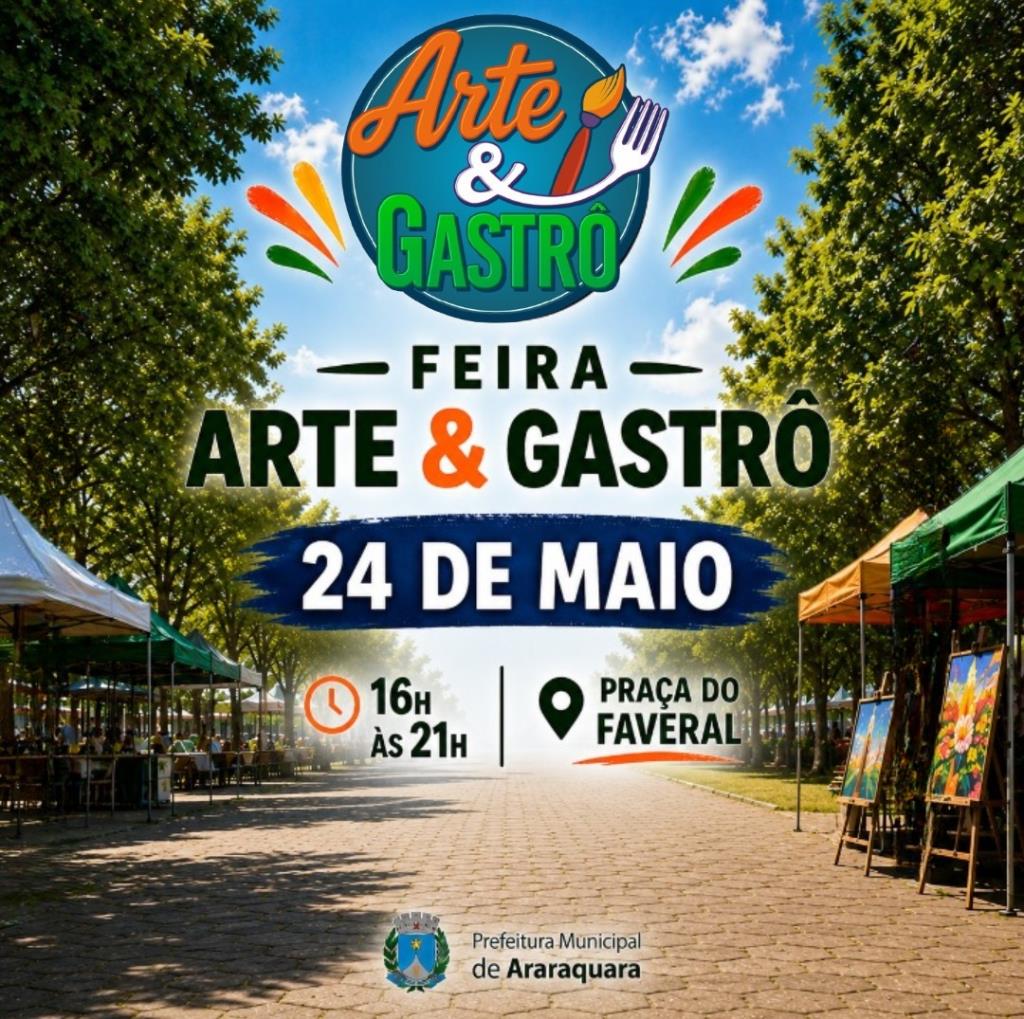 Feira Arte & Gastrô: domingo (24) na Praça do Faveral