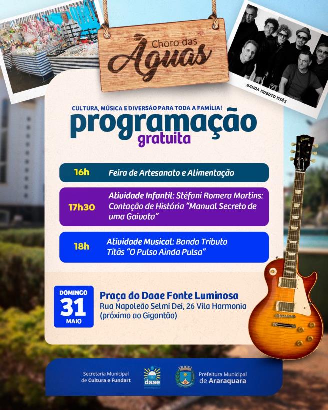 Choro das Águas (31) apresenta banda Tributo Titãs