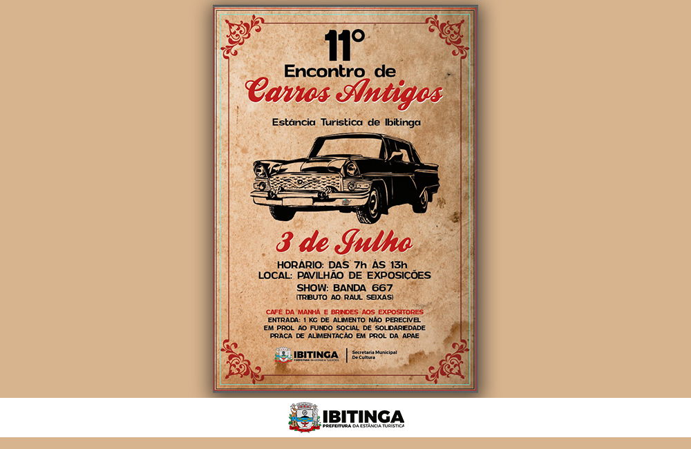 Ibitinga promove Encontro de Carros Antigos no próximo dia 03 de julho