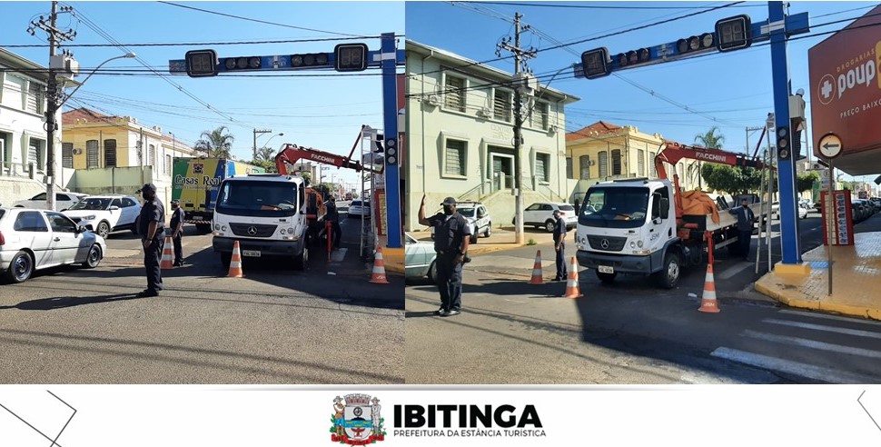 Guarda Civil Municipal acompanha manutenção em semáforos na área central da cidade