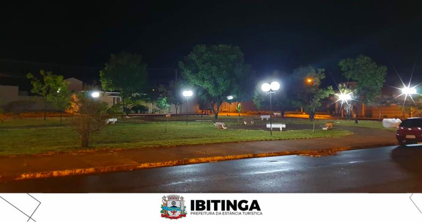 Prefeitura de Ibitinga continua revitalização na iluminação de praças