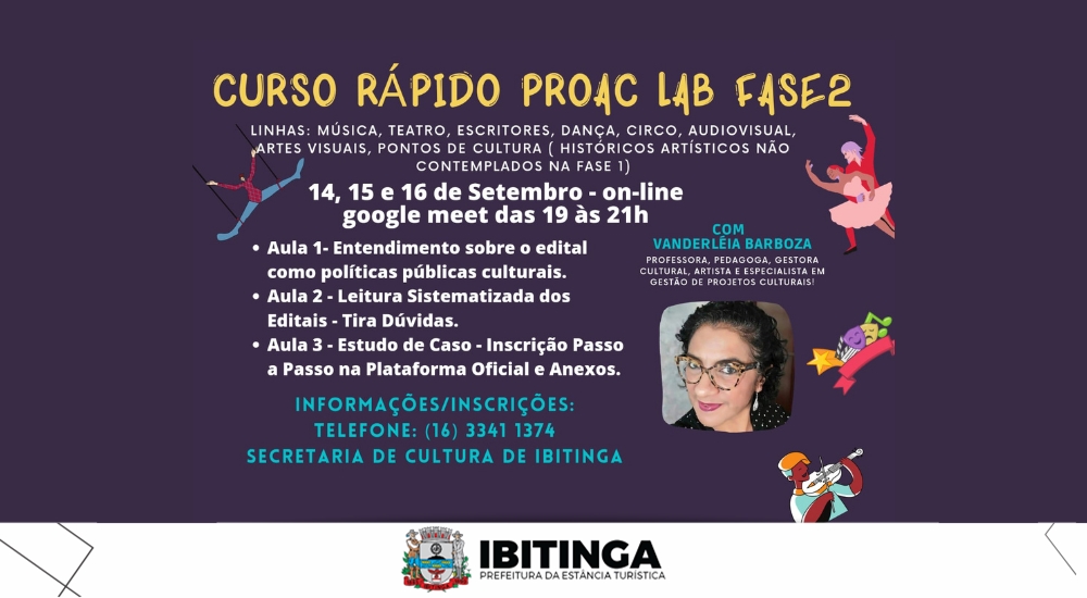 Prefeitura realiza curso rápido para incentivo aos artistas ante ao PROAC
