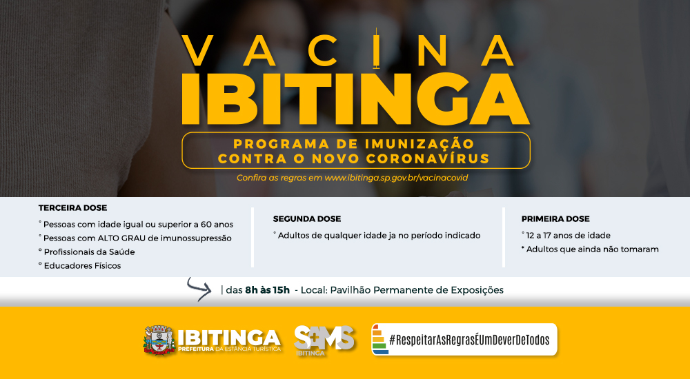 Covid19: terceira dose da vacina para educadores físicos está disponível em Ibitinga