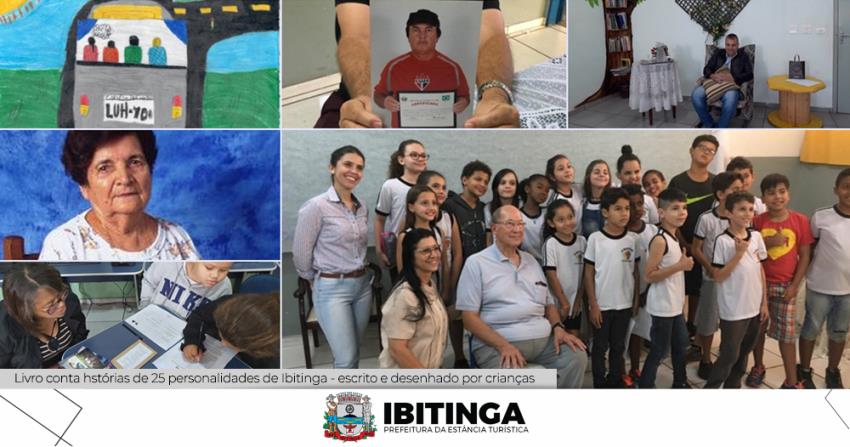 Escrito e desenhado por crianças, livro conta histórias de personalidades de Ibitinga