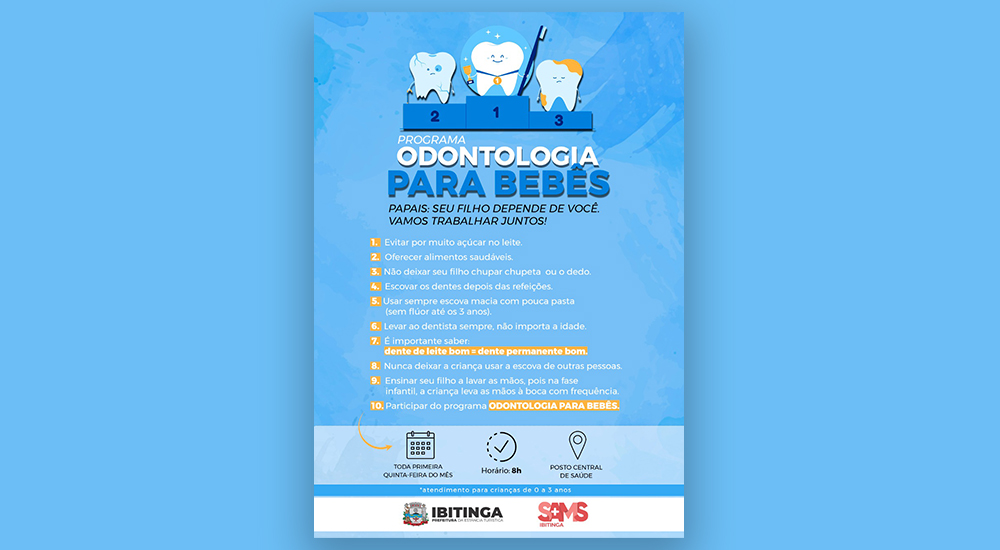 Você sabia? Ibitinga tem Programa de Odontologia para Bebês. Conheça!