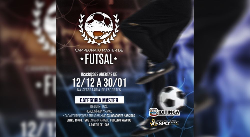 Ibitinga: Campeonato amador de Futsal Master está com as inscrições abertas