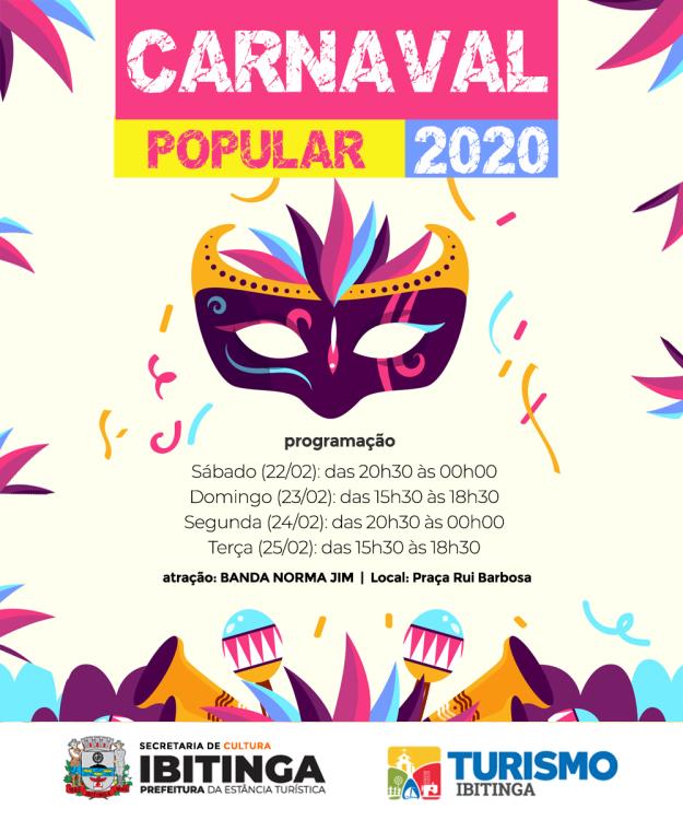 Ibitinga: Carnaval Popular 2020 começa às 20h30 neste sábado; confira a programação