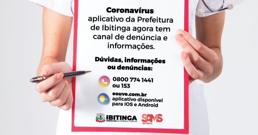 Coronavírus: aplicativo da Prefeitura de Ibitinga agora tem canal de denúncia e informações