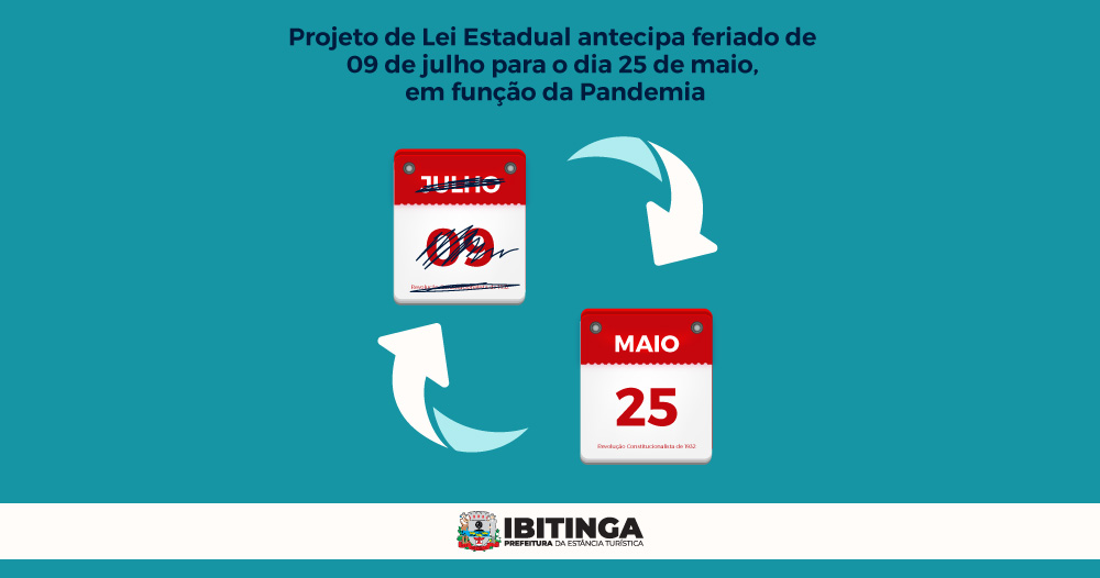 Feriado de 9 de julho é antecipado pelo Estado para segunda-feira, dia 25