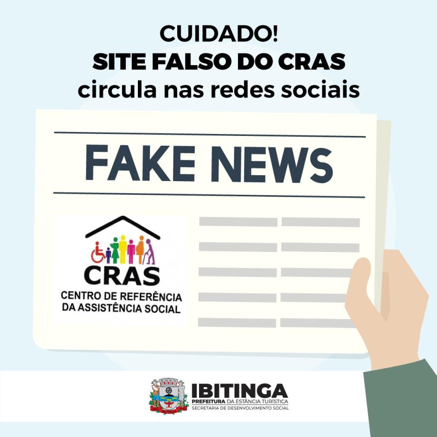 FAKE NEWS: site falso do CRAS está circulando nas redes sociais; cuidado!