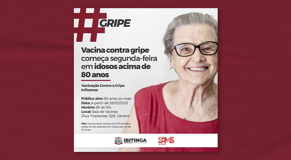 Vacina contra gripe começa segunda-feira em idosos acima de 80 anos