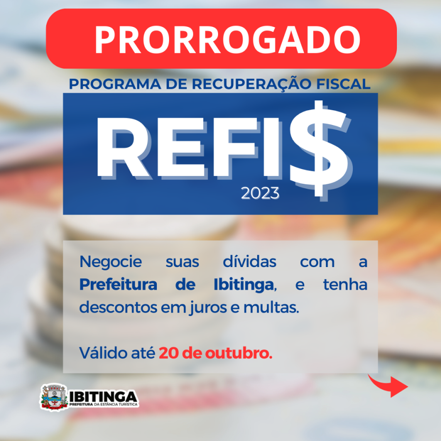 Refis 2023: Está aberto o período de negociação de dívidas com a Prefeitura de Ibitinga