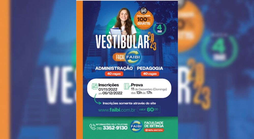 FAIBI abre inscrições para vestibular 2023