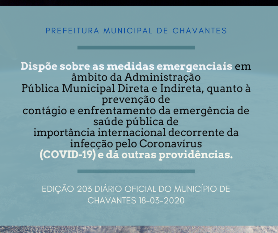 Medidas emergenciais - Corona vírus
