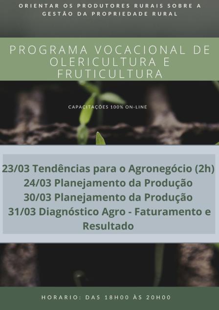 Programa Vocacional de Olericultura e Fruticultura - SEBRAE