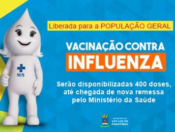 Vacinação contra Influenza - Liberada População Geral
