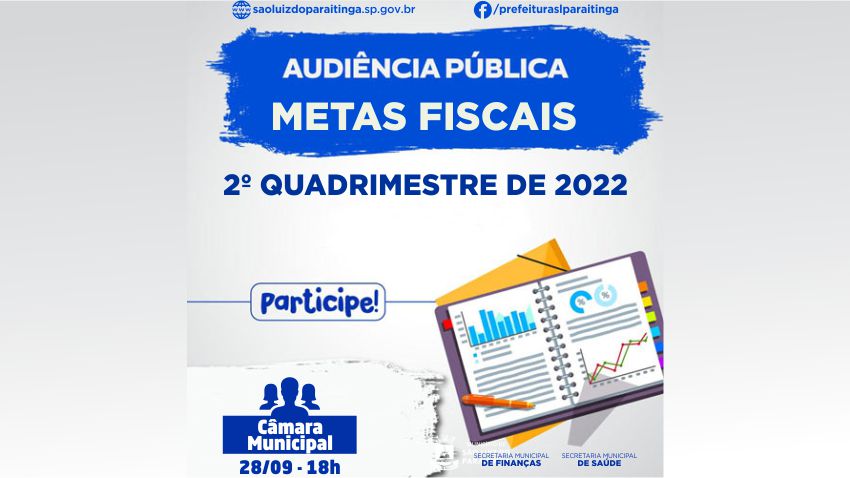 Audiência Pública das Metas Fiscais – 2º Quadrimestre de 2022